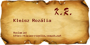 Kleisz Rozália névjegykártya