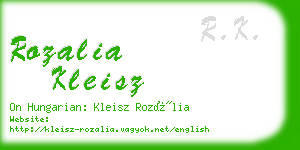 rozalia kleisz business card